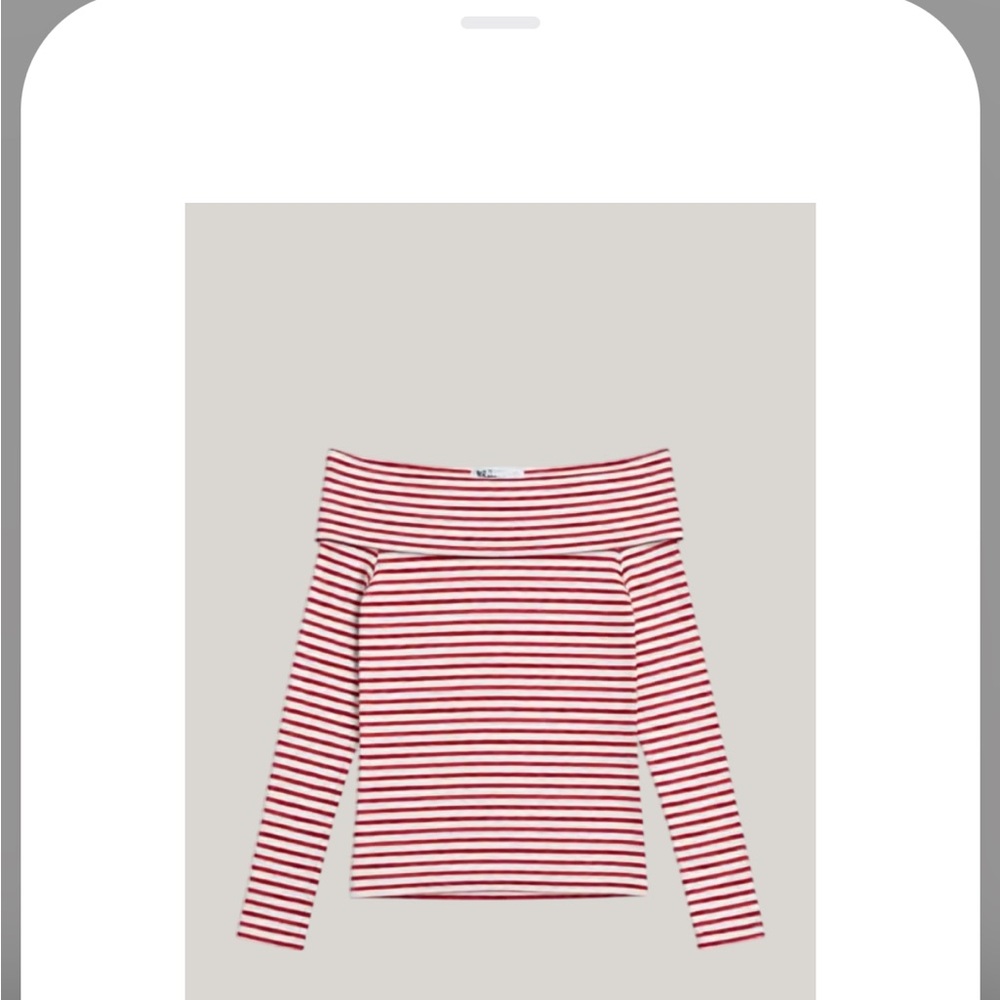 GAP Off-Shoulder Top with Red and White Stripes